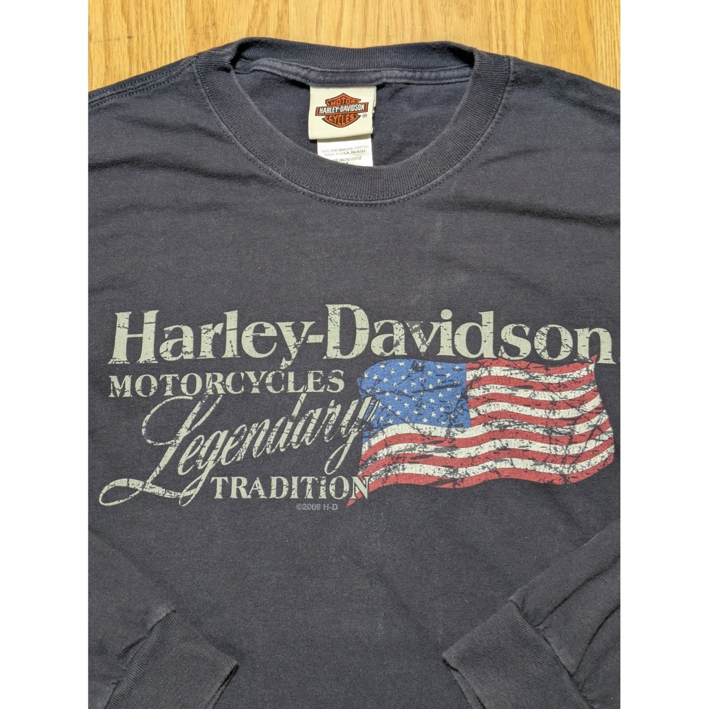 Harley-Davidson Mens Legendary Tradition Long Sleeve Graphic T-Shirt M Black